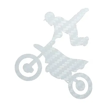 Samolepící dekorace Motorka 036 levá motokros freestyle (51 - 3D karbon bílý) SAMOLEPKA NA AUTO, NÁLEPKA, FÓLIE, POLEP, TUNING, VLASTNÍ TEXT, TISK, AUTOSAMOLEPKY.cz, POLEPY, OBRÁZEK, LOGO, 3D STICKERS