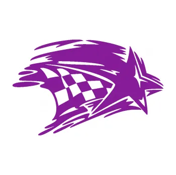 Samolepící dekorace Hvězda se šachovnicí pravá (14 - fialová) SAMOLEPKA NA AUTO, NÁLEPKA, FÓLIE, POLEP, TUNING, VLASTNÍ TEXT, TISK, AUTOSAMOLEPKY.cz, POLEPY, OBRÁZEK, LOGO, 3D STICKERS