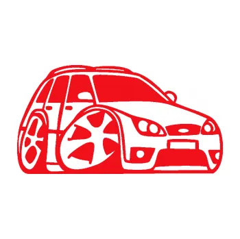 Polep vozidla SAMOLEPKA Ford Mondeo combi karikatura pravá (10 - červená) NA AUTO, NÁLEPKA, FÓLIE, POLEP, TUNING, VLASTNÍ TEXT, TISK, AUTOSAMOLEPKY.cz, POLEPY, OBRÁZEK, LOGO, SAMOLEPKY