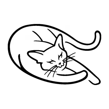 Samolepící dekorace SAMOLEPKA Kočka 022 pravá (01 - černá) NA AUTO, NÁLEPKA, FÓLIE, POLEP, TUNING, VLASTNÍ TEXT, TISK, AUTOSAMOLEPKY.cz, POLEPY, OBRÁZEK, LOGO, SAMOLEPKY