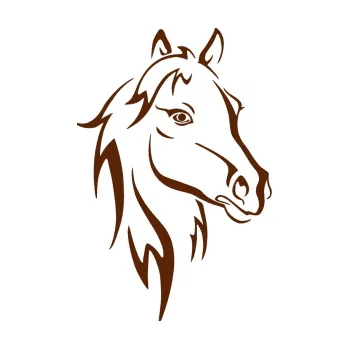 Samolepící dekorace SAMOLEPKA Kůň 030 pravá (15 - hnědá) NA AUTO, NÁLEPKA, FÓLIE, POLEP, TUNING, VLASTNÍ TEXT, TISK, AUTOSAMOLEPKY.cz, POLEPY, OBRÁZEK, LOGO, SAMOLEPKY