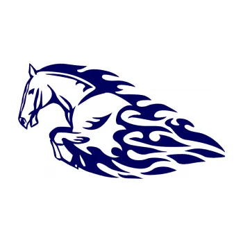 Samolepicí dekorace na vozidlo Animal flames 008 levá kůň (23 - tmavě modrá) SAMOLEPKA NA AUTO, NÁLEPKA, FÓLIE, POLEP, TUNING, VLASTNÍ TEXT, TISK, AUTOSAMOLEPKY.cz, POLEPY, OBRÁZEK, LOGO, 3D STICKERS