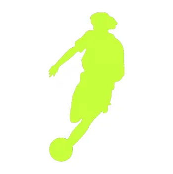 Samolepicí dekorace na vozidlo Fotbalista 027 levá (27 - limetová) SAMOLEPKA NA AUTO, NÁLEPKA, FÓLIE, POLEP, TUNING, VLASTNÍ TEXT, TISK, AUTOSAMOLEPKY.cz, POLEPY, OBRÁZEK, LOGO, 3D STICKERS