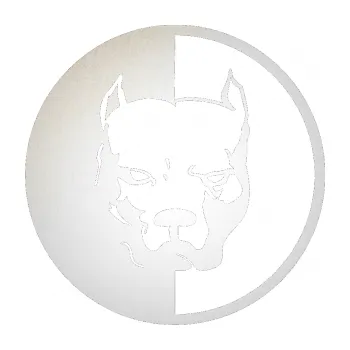 Samolepicí dekorace na vozidlo Pitbull 001 kruh levá (82 - odrazková reflexní bílá) SAMOLEPKA NA AUTO, NÁLEPKA, FÓLIE, POLEP, TUNING, VLASTNÍ TEXT, TISK, AUTOSAMOLEPKY.cz, POLEPY, OBRÁZEK, LOGO, 3D STICKERS