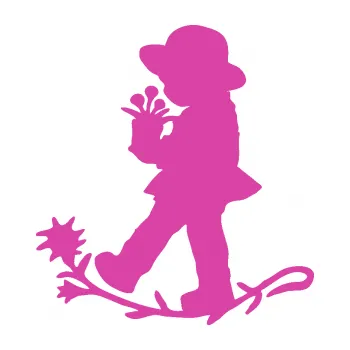 Samolepící dekorace SAMOLEPKA Interiér 011 levá dítě s květinou (16 - růžová) NA AUTO, NÁLEPKA, FÓLIE, POLEP, TUNING, VLASTNÍ TEXT, TISK, AUTOSAMOLEPKY.cz, POLEPY, OBRÁZEK, LOGO, SAMOLEPKY