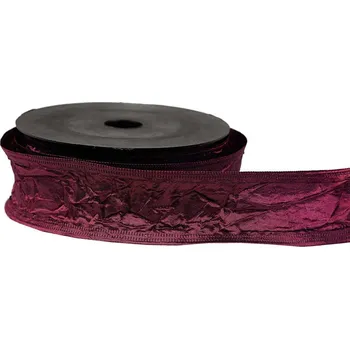 Stuha Stuha mačkaná 4 cm, 9,15 m, višňová