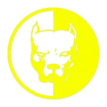 Samolepicí dekorace na vozidlo Pitbull 001 kruh pravá (70 - Fluorescentní žlutá) SAMOLEPKA NA AUTO, NÁLEPKA, FÓLIE, POLEP, TUNING, VLASTNÍ TEXT, TISK, AUTOSAMOLEPKY.cz, POLEPY, OBRÁZEK, LOGO, 3D STICKERS