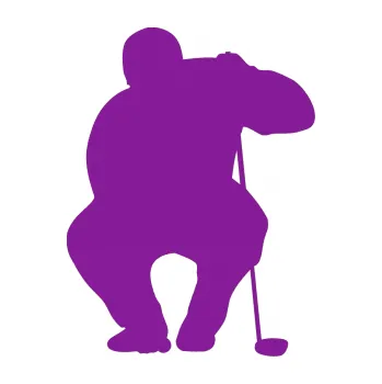 Polep vozidla SAMOLEPKA Golfista 006 pravá (14 - fialová) NA AUTO, NÁLEPKA, FÓLIE, POLEP, TUNING, VLASTNÍ TEXT, TISK, AUTOSAMOLEPKY.cz, POLEPY, OBRÁZEK, LOGO, SAMOLEPKY