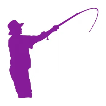 Polep vozidla SAMOLEPKA Rybář 004 pravá (14 - fialová) NA AUTO, NÁLEPKA, FÓLIE, POLEP, TUNING, VLASTNÍ TEXT, TISK, AUTOSAMOLEPKY.cz, POLEPY, OBRÁZEK, LOGO, SAMOLEPKY