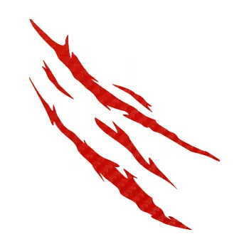 Samolepicí dekorace na vozidlo Drápanec 002 pravá (53 - 3D karbon červený) SAMOLEPKA NA AUTO, NÁLEPKA, FÓLIE, POLEP, TUNING, VLASTNÍ TEXT, TISK, AUTOSAMOLEPKY.cz, POLEPY, OBRÁZEK, LOGO, 3D STICKERS