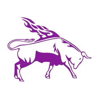 Samolepicí dekorace na vozidlo Animal flames 067 pravá býk (14 - fialová) SAMOLEPKA NA AUTO, NÁLEPKA, FÓLIE, POLEP, TUNING, VLASTNÍ TEXT, TISK, AUTOSAMOLEPKY.cz, POLEPY, OBRÁZEK, LOGO, 3D STICKERS