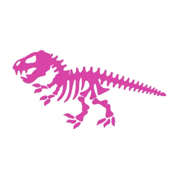 Samolepící dekorace Dinosaurus kostra 001 levá (16 - růžová) SAMOLEPKA NA AUTO, NÁLEPKA, FÓLIE, POLEP, TUNING, VLASTNÍ TEXT, TISK, AUTOSAMOLEPKY.cz, POLEPY, OBRÁZEK, LOGO, 3D STICKERS