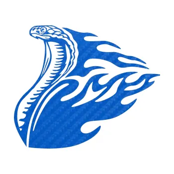 Samolepicí dekorace na vozidlo Animal flames 088 levá vztyčená kobra (57 - 3D karbon modrý) SAMOLEPKA NA AUTO, NÁLEPKA, FÓLIE, POLEP, TUNING, VLASTNÍ TEXT, TISK, AUTOSAMOLEPKY.cz, POLEPY, OBRÁZEK, LOGO, 3D STICKERS