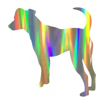 Polep vozidla SAMOLEPKA Pes 098 levá Pražský krysařík (93 - Holografická) NA AUTO, NÁLEPKA, FÓLIE, POLEP, TUNING, VLASTNÍ TEXT, TISK, AUTOSAMOLEPKY.cz, POLEPY, OBRÁZEK, LOGO, SAMOLEPKY