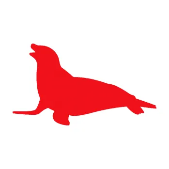 Samolepící dekorace SAMOLEPKA Lachtan 002 levá (10 - červená) NA AUTO, NÁLEPKA, FÓLIE, POLEP, TUNING, VLASTNÍ TEXT, TISK, AUTOSAMOLEPKY.cz, POLEPY, OBRÁZEK, LOGO, SAMOLEPKY