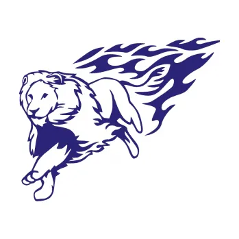 Samolepicí dekorace na vozidlo Animal flames 087 levá lev (22 - střední modrá) SAMOLEPKA NA AUTO, NÁLEPKA, FÓLIE, POLEP, TUNING, VLASTNÍ TEXT, TISK, AUTOSAMOLEPKY.cz, POLEPY, OBRÁZEK, LOGO, 3D STICKERS