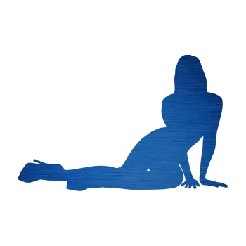 Polep vozidla Erotická žena 033 pravá (65 - škrábaný kov modrý) SAMOLEPKA NA AUTO, NÁLEPKA, FÓLIE, POLEP, TUNING, VLASTNÍ TEXT, TISK, AUTOSAMOLEPKY.cz, POLEPY, OBRÁZEK, LOGO, 3D STICKERS