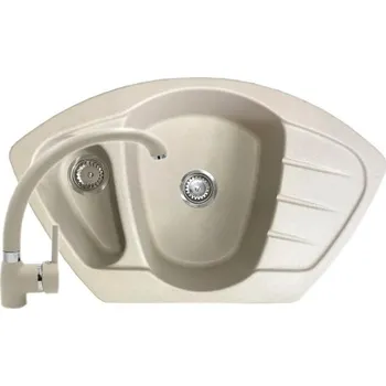 Granitový dřez Rohový granitový dřez Compact vč. baterie