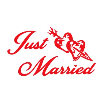 Samolepící dekorace SAMOLEPKA Just Married 002 srdíčka (10 - červená) NA AUTO, NÁLEPKA, FÓLIE, POLEP, TUNING, VLASTNÍ TEXT, TISK, AUTOSAMOLEPKY.cz, POLEPY, OBRÁZEK, LOGO, SAMOLEPKY