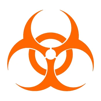 samolepka Biohazard (73 - Fluorescentní oranžová) SAMOLEPKA NA AUTO, NÁLEPKA, FÓLIE, POLEP, TUNING, VLASTNÍ TEXT, TISK, AUTOSAMOLEPKY.cz, POLEPY, OBRÁZEK, LOGO, 3D STICKERS