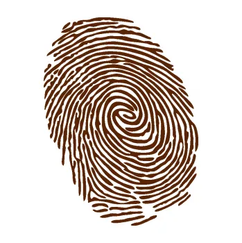 Samolepící dekorace SAMOLEPKA Otisk prstu 001 levá (15 - hnědá) NA AUTO, NÁLEPKA, FÓLIE, POLEP, TUNING, VLASTNÍ TEXT, TISK, AUTOSAMOLEPKY.cz, POLEPY, OBRÁZEK, LOGO, SAMOLEPKY