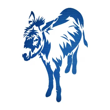 Samolepící dekorace SAMOLEPKA Osel 005 levá (65 - škrábaný kov modrý) NA AUTO, NÁLEPKA, FÓLIE, POLEP, TUNING, VLASTNÍ TEXT, TISK, AUTOSAMOLEPKY.cz, POLEPY, OBRÁZEK, LOGO, SAMOLEPKY