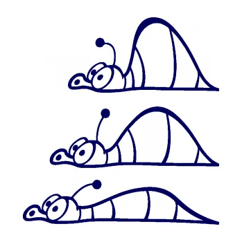 Samolepící dekorace SAMOLEPKA Housenka 001 levá v pohybu (23 - tmavě modrá) NA AUTO, NÁLEPKA, FÓLIE, POLEP, TUNING, VLASTNÍ TEXT, TISK, AUTOSAMOLEPKY.cz, POLEPY, OBRÁZEK, LOGO, SAMOLEPKY