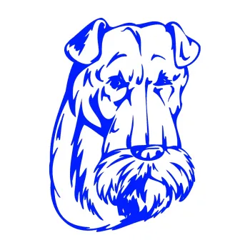 samolepka Pes 006 pravá Knírač (19 - modrá dynamic) SAMOLEPKA NA AUTO, NÁLEPKA, FÓLIE, POLEP, TUNING, VLASTNÍ TEXT, TISK, AUTOSAMOLEPKY.cz, POLEPY, OBRÁZEK, LOGO, 3D STICKERS