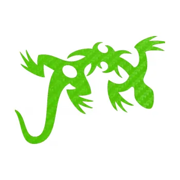 Samolepící dekorace SAMOLEPKA Ještěrka 002 pravá (58 - 3D karbon zelený kawasaki) NA AUTO, NÁLEPKA, FÓLIE, POLEP, TUNING, VLASTNÍ TEXT, TISK, AUTOSAMOLEPKY.cz, POLEPY, OBRÁZEK, LOGO, SAMOLEPKY