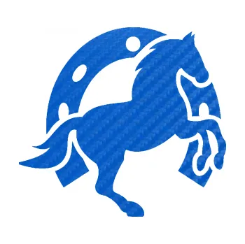 Samolepící dekorace Kůň 033 pravá podkova (57 - 3D karbon modrý) SAMOLEPKA NA AUTO, NÁLEPKA, FÓLIE, POLEP, TUNING, VLASTNÍ TEXT, TISK, AUTOSAMOLEPKY.cz, POLEPY, OBRÁZEK, LOGO, 3D STICKERS