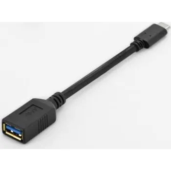 Datový kabel Digitus USB 3.1 Type-C adaptér USB kabel, typ C na A, OTG M / F, 0,15m, Super Speed, UL, bl AK-300315-001-S