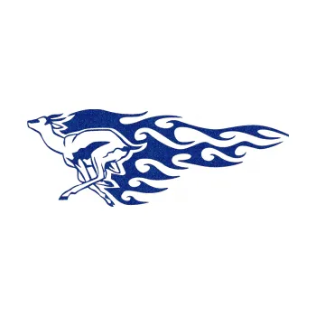 Samolepicí dekorace na vozidlo Animal flames 092 levá antilopa (89 - Ultra Metalic modrá tmavá) SAMOLEPKA NA AUTO, NÁLEPKA, FÓLIE, POLEP, TUNING, VLASTNÍ TEXT, TISK, AUTOSAMOLEPKY.cz, POLEPY, OBRÁZEK, LOGO, 3D STICKERS