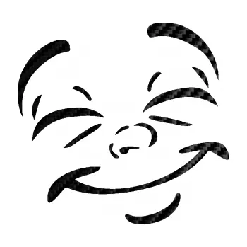 Samolepící dekorace SAMOLEPKA Obličej 004 pravá šťastný (50 - 3D karbon černý) NA AUTO, NÁLEPKA, FÓLIE, POLEP, TUNING, VLASTNÍ TEXT, TISK, AUTOSAMOLEPKY.cz, POLEPY, OBRÁZEK, LOGO, SAMOLEPKY