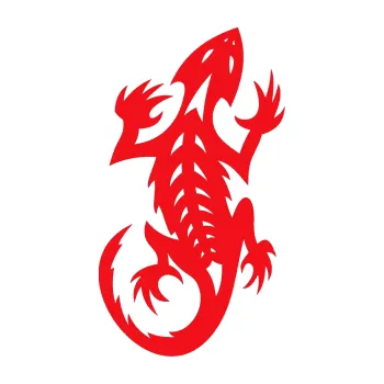 Samolepící dekorace SAMOLEPKA Ještěrka 014 pravá (10 - červená) NA AUTO, NÁLEPKA, FÓLIE, POLEP, TUNING, VLASTNÍ TEXT, TISK, AUTOSAMOLEPKY.cz, POLEPY, OBRÁZEK, LOGO, SAMOLEPKY