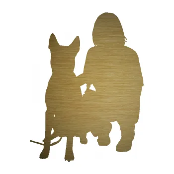 Polep vozidla SAMOLEPKA Pes 083 levá Německý ovčák s pánem (64 - škrábaný kov zlatý) NA AUTO, NÁLEPKA, FÓLIE, POLEP, TUNING, VLASTNÍ TEXT, TISK, AUTOSAMOLEPKY.cz, POLEPY, OBRÁZEK, LOGO, SAMOLEPKY