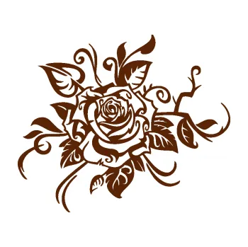 Samolepící dekorace SAMOLEPKA Květina dekor 016 levá růže (15 - hnědá) NA AUTO, NÁLEPKA, FÓLIE, POLEP, TUNING, VLASTNÍ TEXT, TISK, AUTOSAMOLEPKY.cz, POLEPY, OBRÁZEK, LOGO, SAMOLEPKY