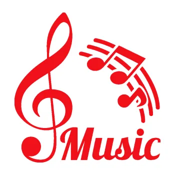 Samolepící dekorace SAMOLEPKA Music noty a houslový klíč (10 - červená) NA AUTO, NÁLEPKA, FÓLIE, POLEP, TUNING, VLASTNÍ TEXT, TISK, AUTOSAMOLEPKY.cz, POLEPY, OBRÁZEK, LOGO, SAMOLEPKY