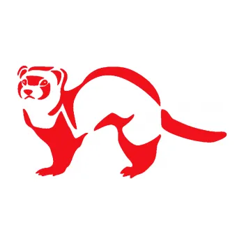 Samolepící dekorace SAMOLEPKA Fretka 002 levá (10 - červená) NA AUTO, NÁLEPKA, FÓLIE, POLEP, TUNING, VLASTNÍ TEXT, TISK, AUTOSAMOLEPKY.cz, POLEPY, OBRÁZEK, LOGO, SAMOLEPKY