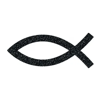 samolepka Jesus rybička 002 křesťanský symbol (85 - Ultra Metalic černá) SAMOLEPKA NA AUTO, NÁLEPKA, FÓLIE, POLEP, TUNING, VLASTNÍ TEXT, TISK, AUTOSAMOLEPKY.cz, POLEPY, OBRÁZEK, LOGO, 3D STICKERS