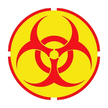 samolepka Biohazard barevný (10 - červená) SAMOLEPKA NA AUTO, NÁLEPKA, FÓLIE, POLEP, TUNING, VLASTNÍ TEXT, TISK, AUTOSAMOLEPKY.cz, POLEPY, OBRÁZEK, LOGO, 3D STICKERS