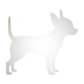 Polep vozidla SAMOLEPKA Pes 138 pravá čivava (82 - odrazková reflexní bílá) NA AUTO, NÁLEPKA, FÓLIE, POLEP, TUNING, VLASTNÍ TEXT, TISK, AUTOSAMOLEPKY.cz, POLEPY, OBRÁZEK, LOGO, SAMOLEPKY