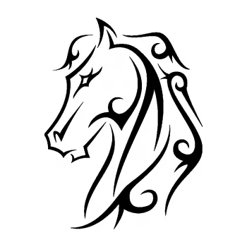 Samolepící dekorace SAMOLEPKA Kůň 036 levá (01 - černá) NA AUTO, NÁLEPKA, FÓLIE, POLEP, TUNING, VLASTNÍ TEXT, TISK, AUTOSAMOLEPKY.cz, POLEPY, OBRÁZEK, LOGO, SAMOLEPKY