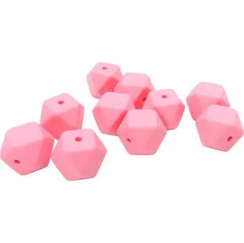 Příze Silikonový korálek hexagon 17mm Růžový (Silikonový korálek hexagon 17mm Růžový)