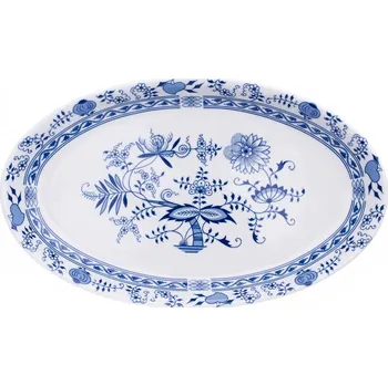Saphyr, mísa oválná, 39 cm, cibulák, porcelán Thun 1794