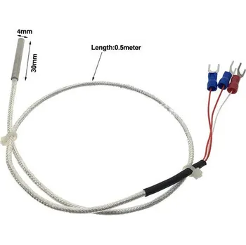 Elektronická stavebnice LaskaKit_cz PT100 platinový teplotní senzor 0.5m, 3 vodiče
