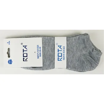 ROTA Pánské bavlněné kotníkové ponožky šedé 3 páry Velikost: 43- 46