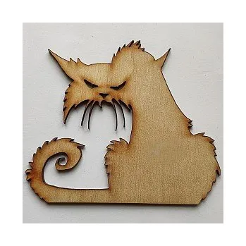 Dřevěná hračka Dřevěný výřez kočka přikrčená 205x175mm