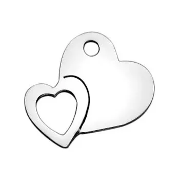 Přívěsek Přívěsek dvě srdce 14x11mm chirurgická ocel