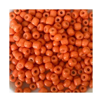 Dětské navlékací korálky Rokajl 6/0 oranžová s leskem