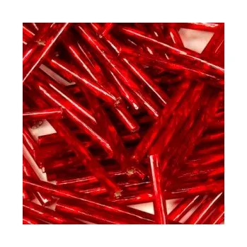 Dětské navlékací korálky Preciosa tyčinky světle červené kroucené 35 mm